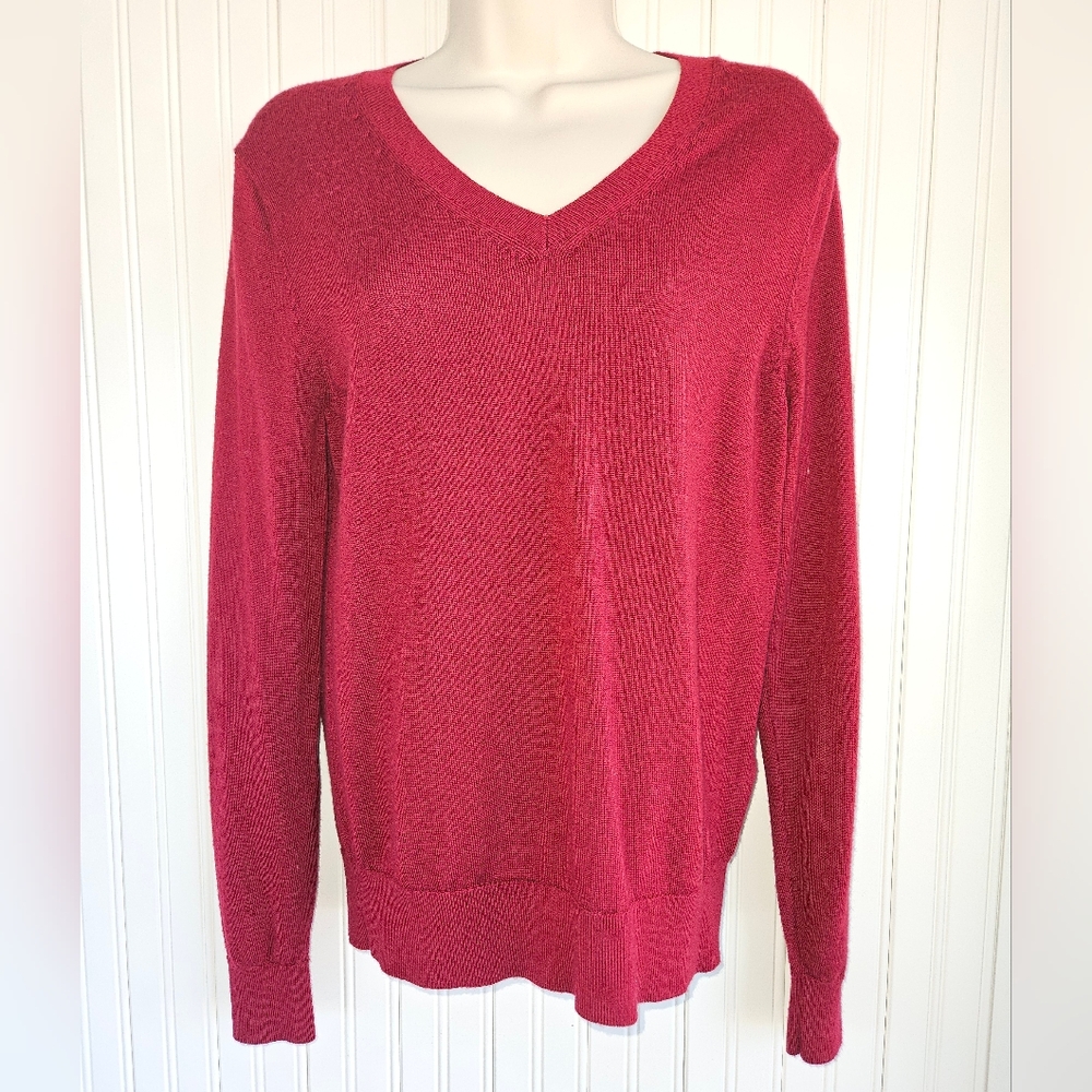 Brooks Brothers Red V-Neck Sweater